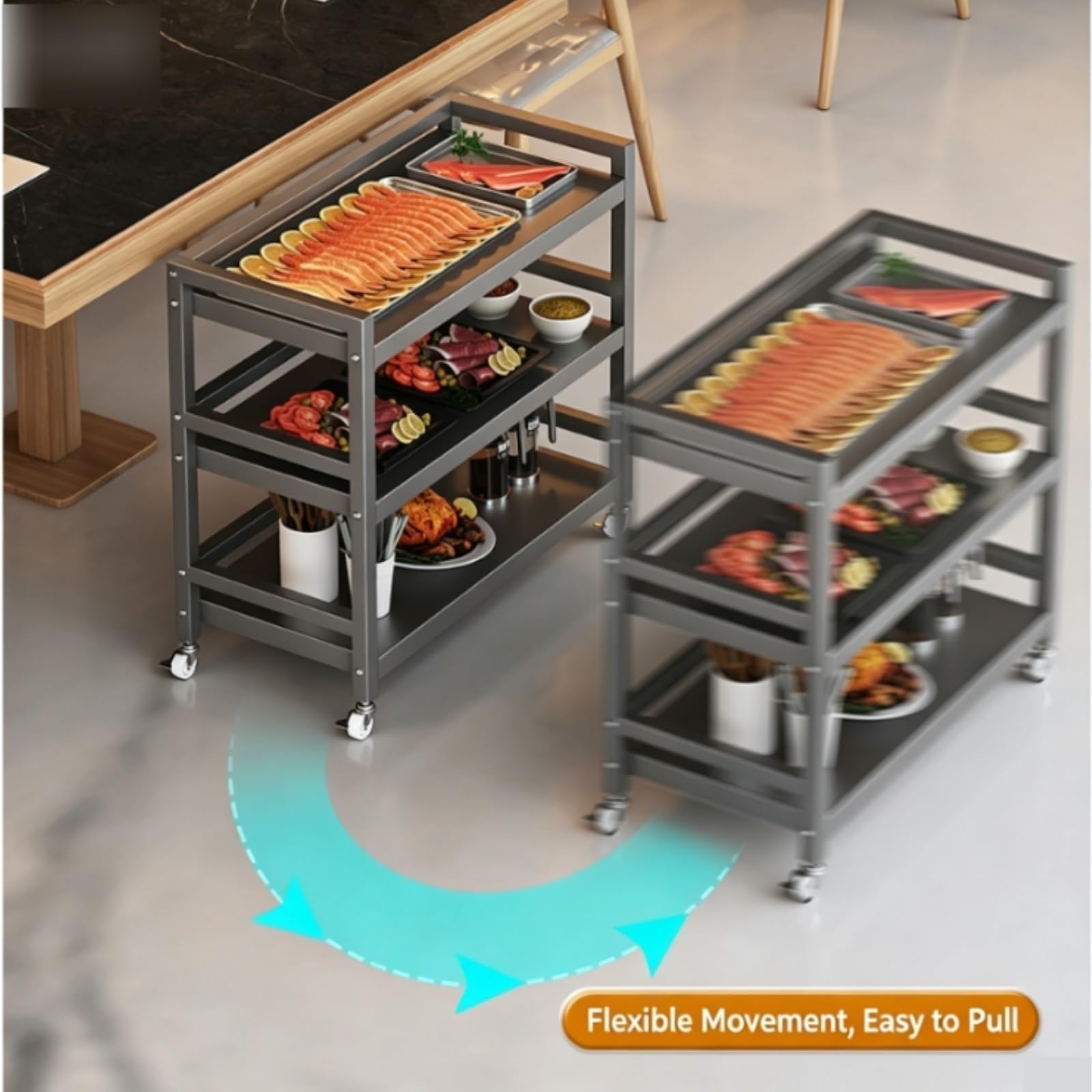 Carrello portavivande da cucina Carrello multiuso con ruote