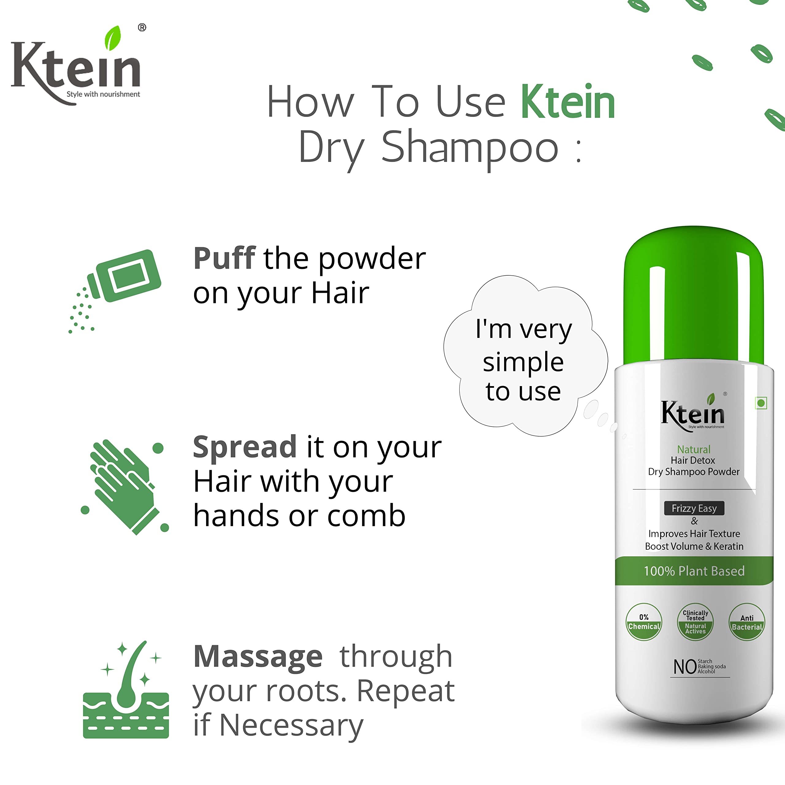 Ktein Natural detox Dry Shampoo - Image 9 thumbnail