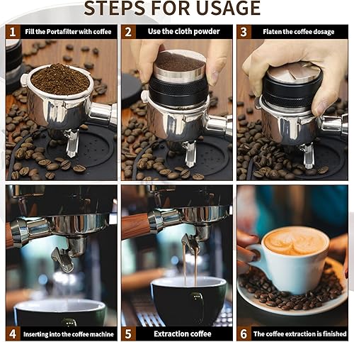 Miniatura 6 de Leftover Portafiltro de 2.126 in de espresso, doble boquilla con 3 orejas, portafiltro de acero inoxidable con doble boquilla para máquinas Breville