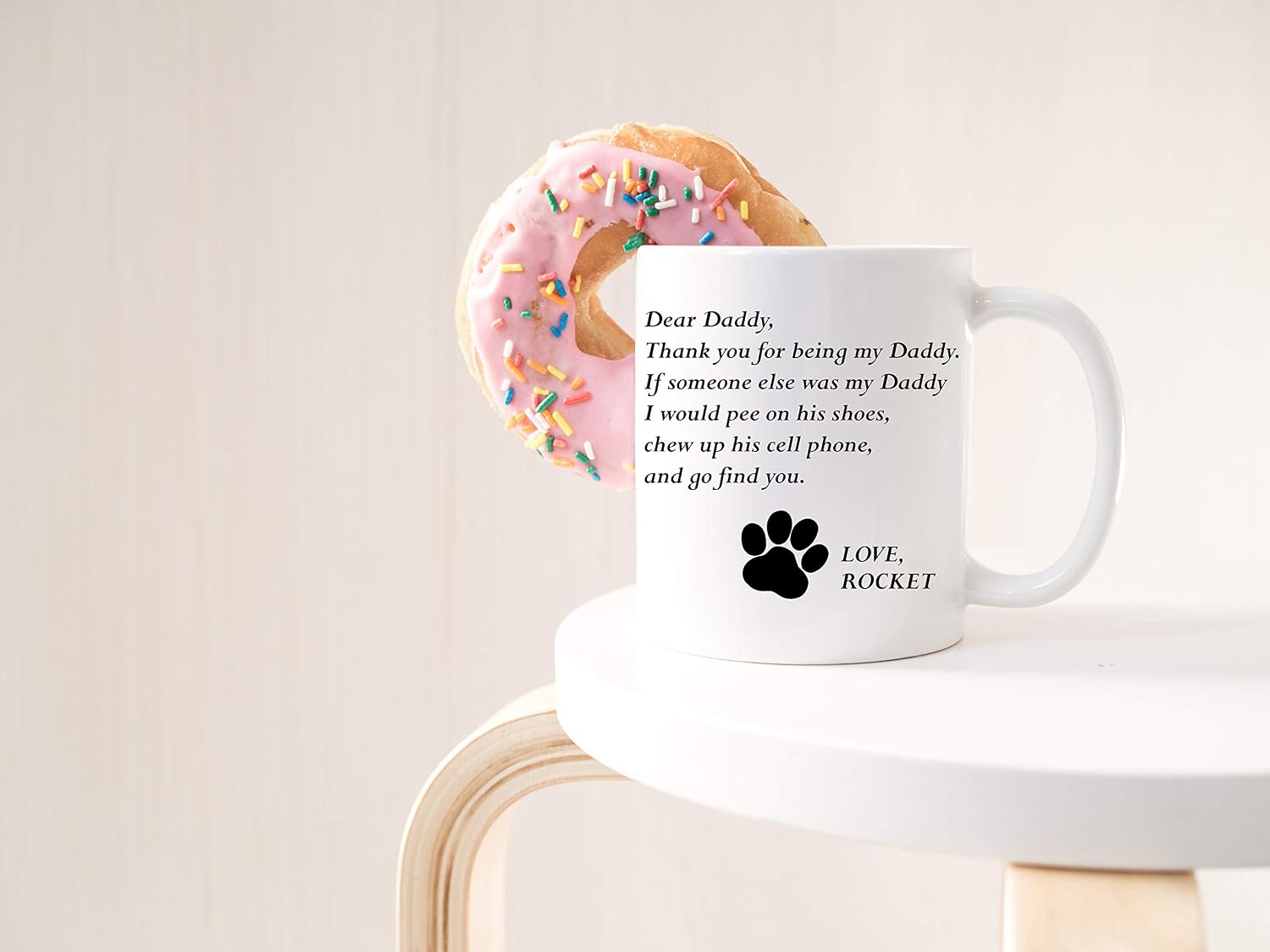 Customizable Personalized Dog Mom & Dad Custom Pet Name Coffee Mug Birthday Christmas Father's Day Mother's Day From Fur Child Dog Lover 11oz (A)