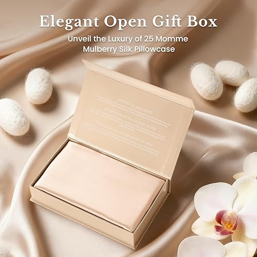 Miniatura 2 de THXSILK Funda de almohada 100% seda de morera para cabello y piel, seda de morera grado 6A+ 25 momme, caja de regalo, funda de almohada de seda