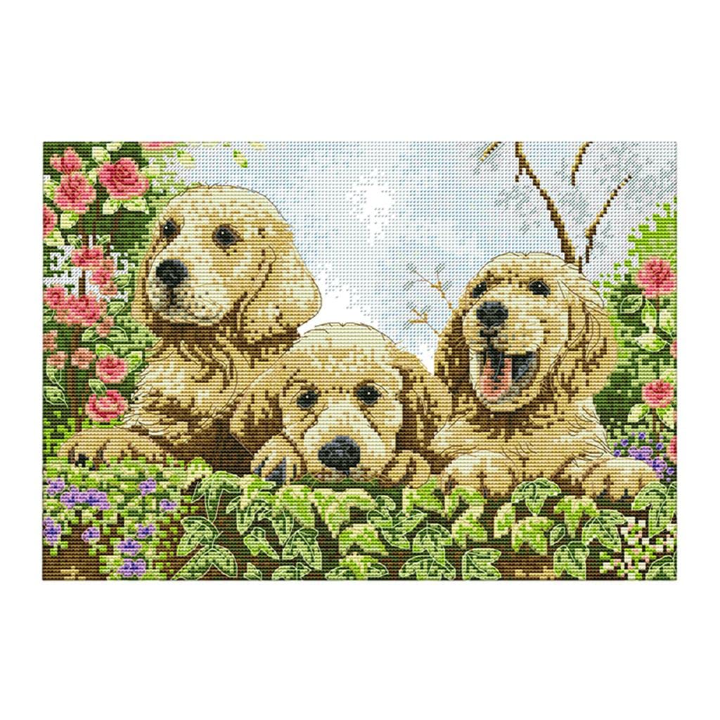 KBOLAE Stamped Cross Stitch Kits 11 Count Embroidery Package - Cute Dog