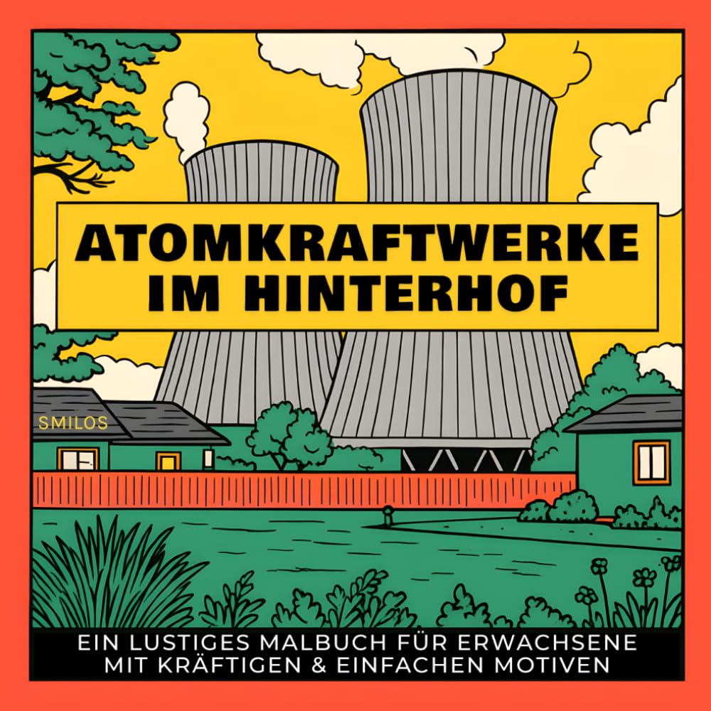 Atomkraftwerke im Hinterhof: Ein lustiges Malbuch für Erwachsene mit kräftigen & einfachen Motiven