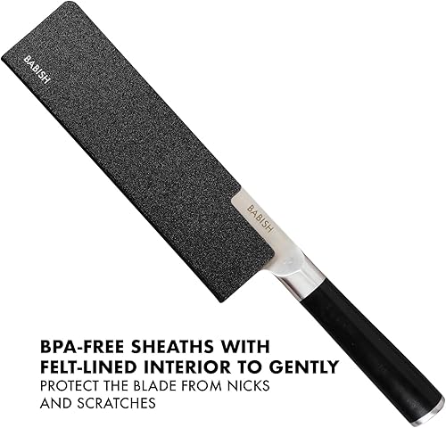 Miniatura 18 de Babish Cubiertos de acero alemán de alto carbono 1.4116, cuchillo forjado para carne de cocina 4pk Juego de cuchillos para carne, acero inoxidable