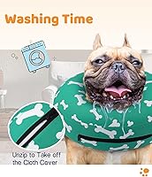 Vista 5 de Supet - Collar isabelino inflable para recuperación, posoperatorio para perros pequeños, medianos y cachorros