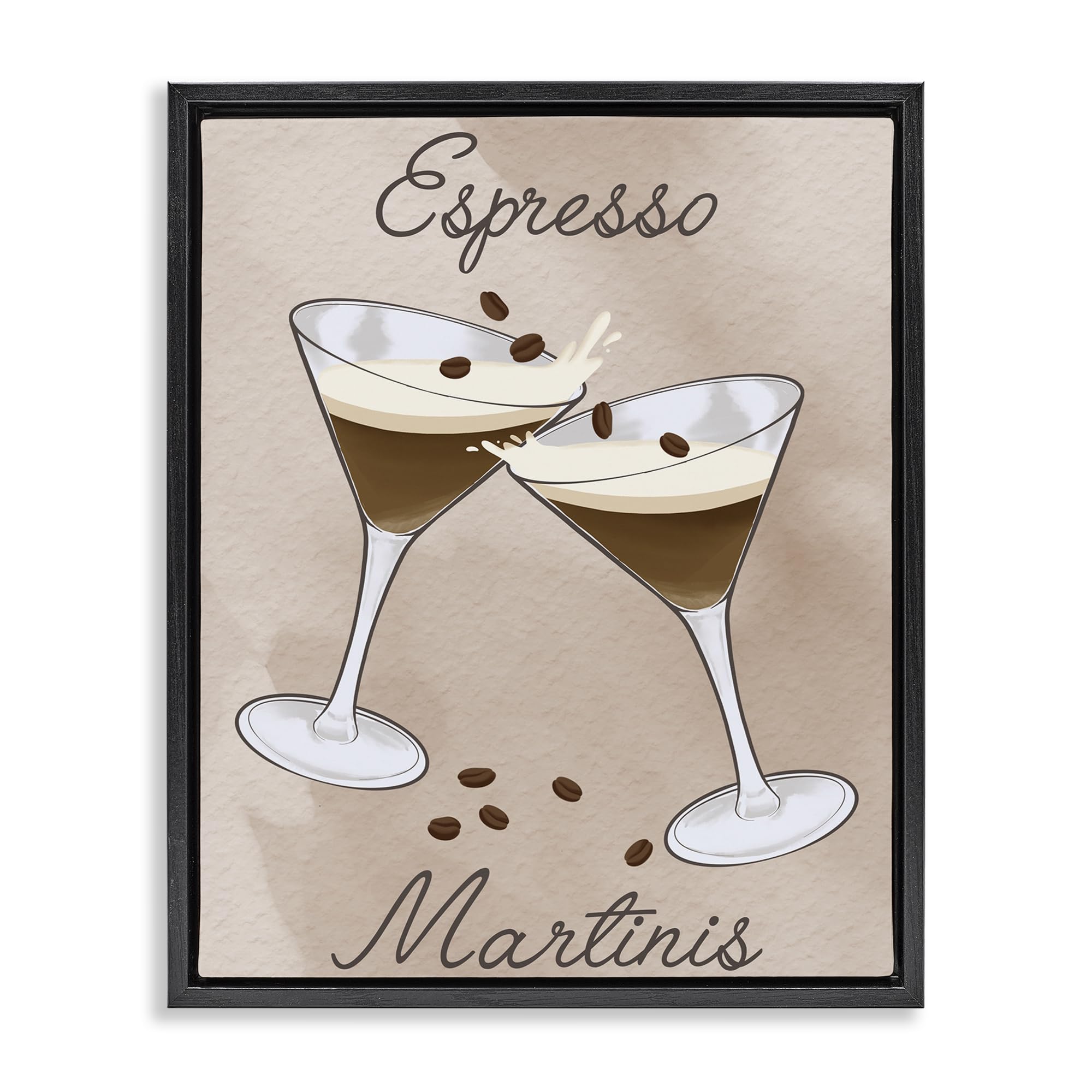 Stupell Industries 'Cheers Espresso Martinis', Floating Frame Canvas Art, Black, 25 x 31 Inches, Easy to Hang and Sturdy, Made in USA, by Marcus Prime