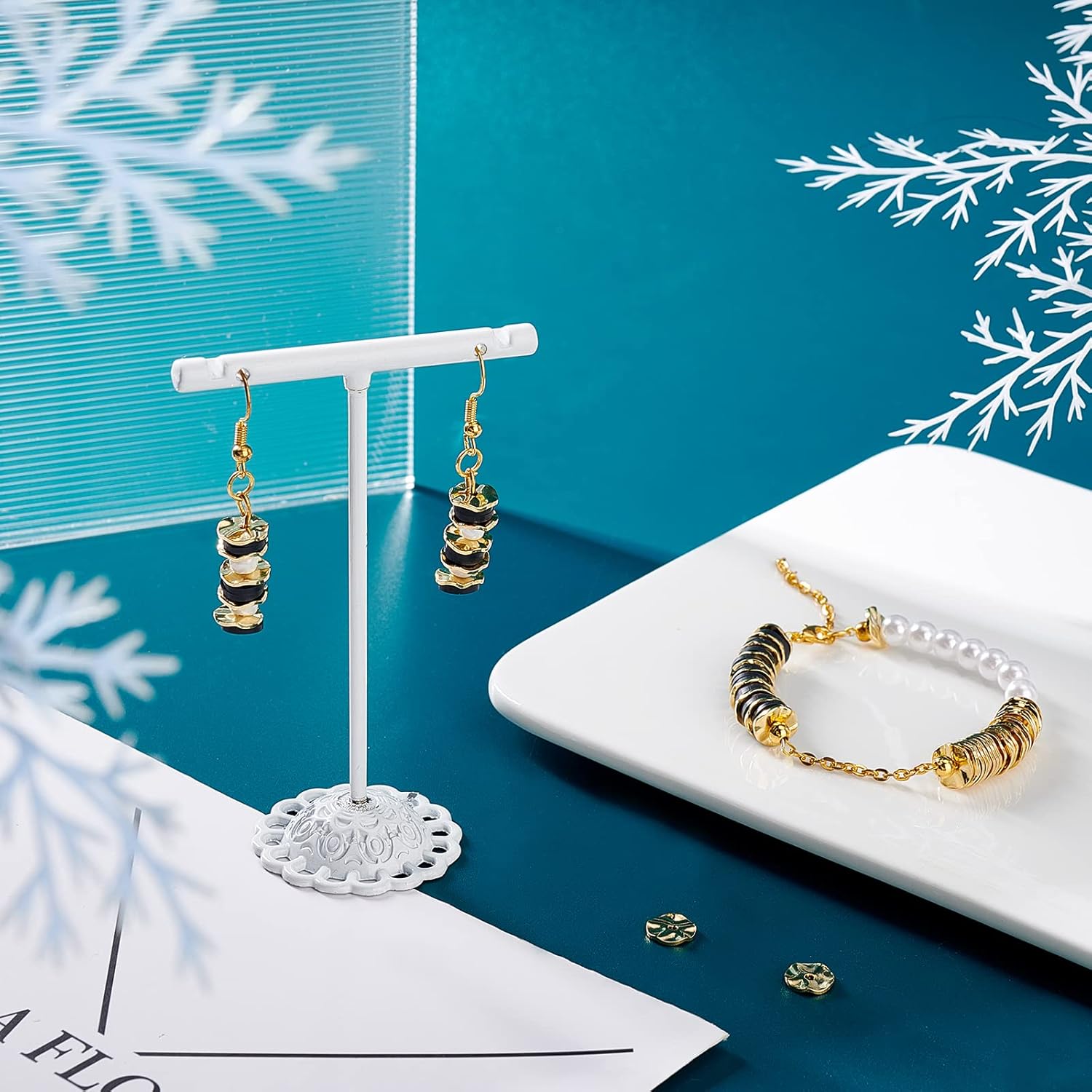 PH PandaHall 18K Gold Plated Spacer Beads, 50pcs Flat Round Loose Beads Brass Wavy Disc Beads for DIY Bracelets Necklaces Earrings Jewelry Making Craft Making, 8mm in Diameter - Image 5