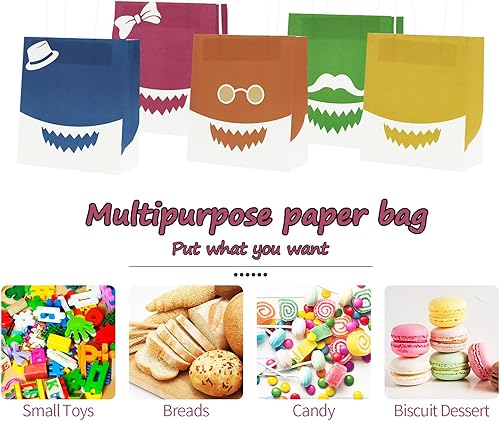 Miniatura 2 de VRILU 20 bolsas de regalo para niños, bolsas de regalo de dibujos animados, coloridas bolsas de regalo para niños, suministros de fiesta de