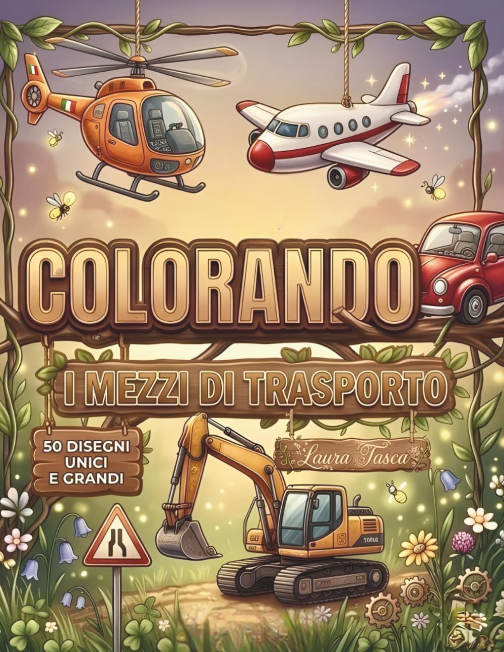 Colorando i Mezzi di Trasporto: Libro da colorare per bambini con 50 veicoli e curiosità divertenti