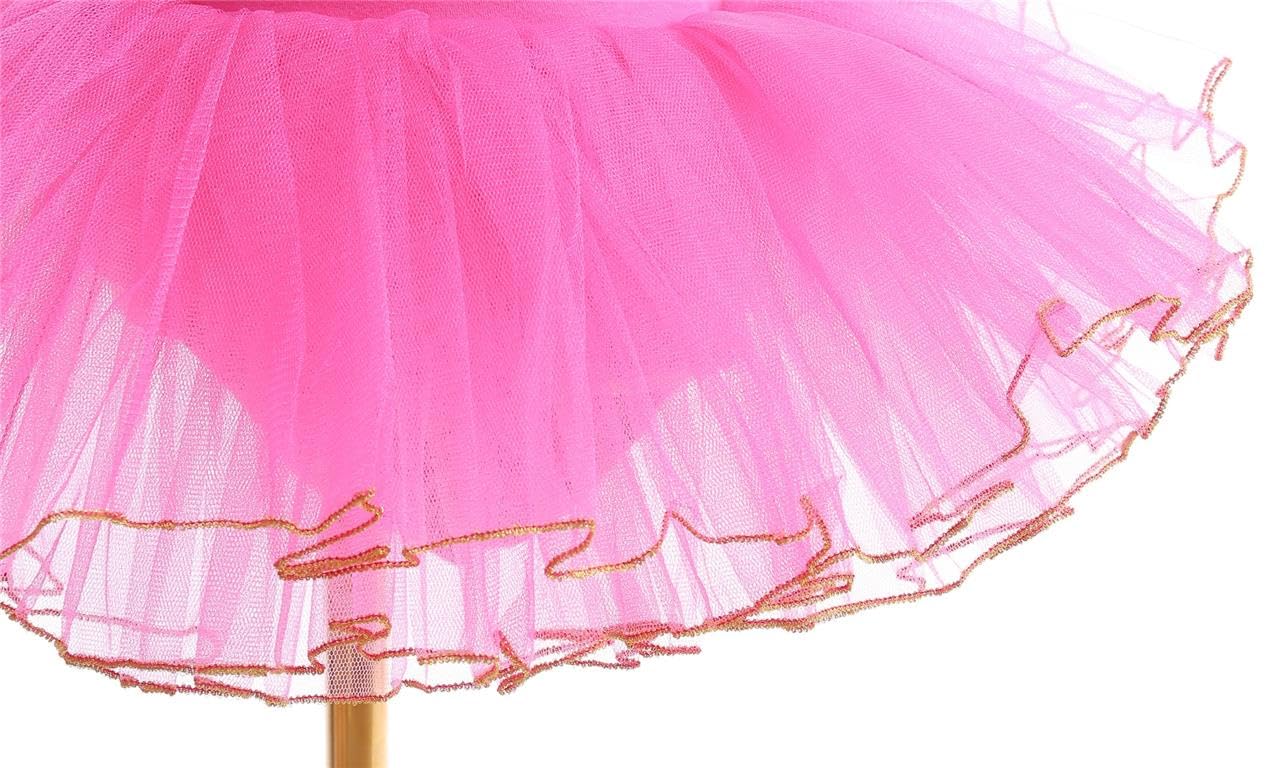 Lito Angels Tutu Danse Classique pour Enfant Fille, Robe de Ballet Ballerine, Justaucorps avec Jupe, Rose