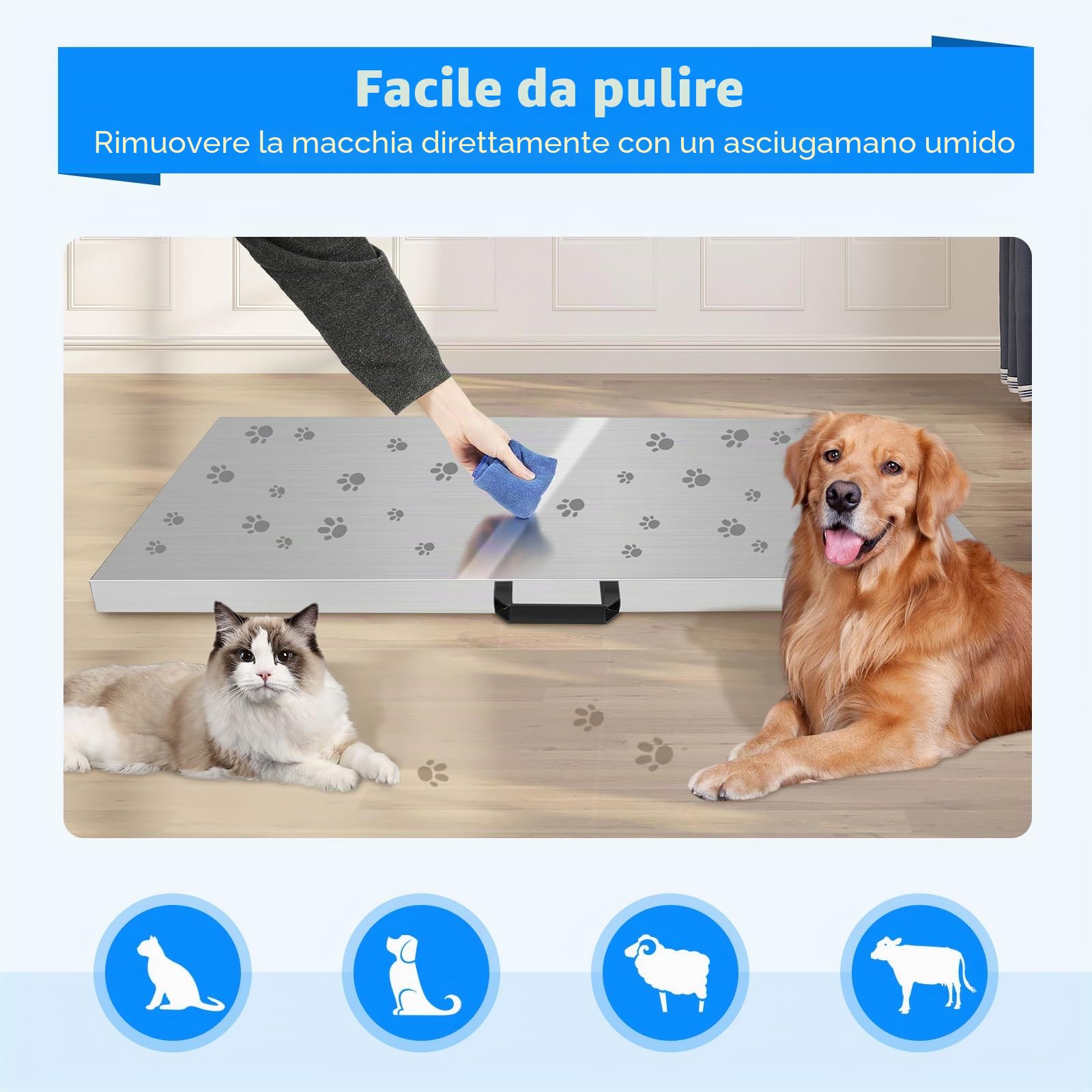 Bilancia veterinaria grande per animali domestici, 100 g, 300 kg, 103 x 53 cm, per cani di grossa taglia