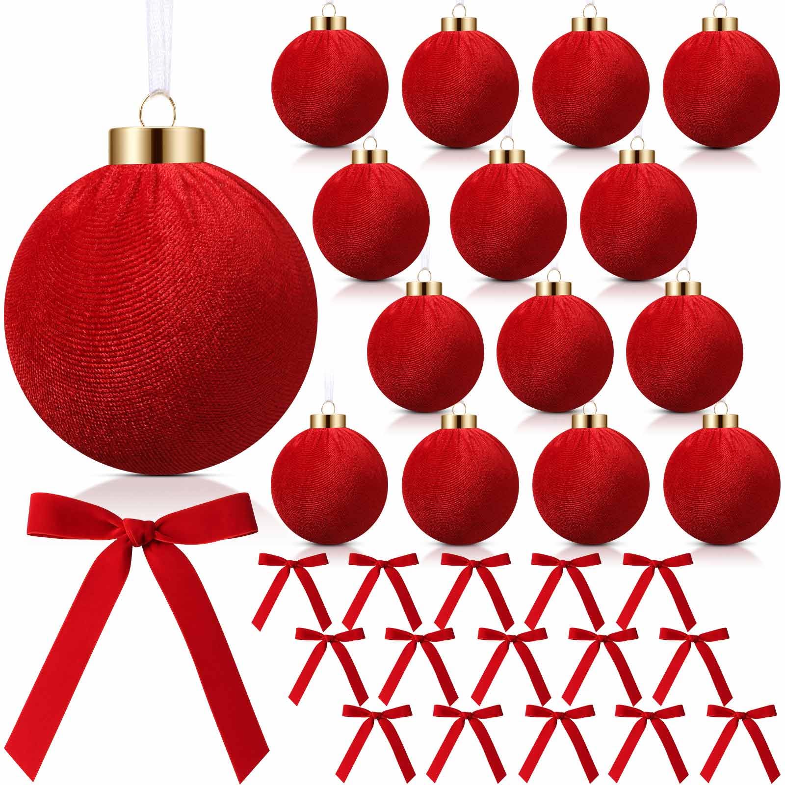 Boules de Noël en velours incassables de 8 cm pour décorer sans peur des chutes