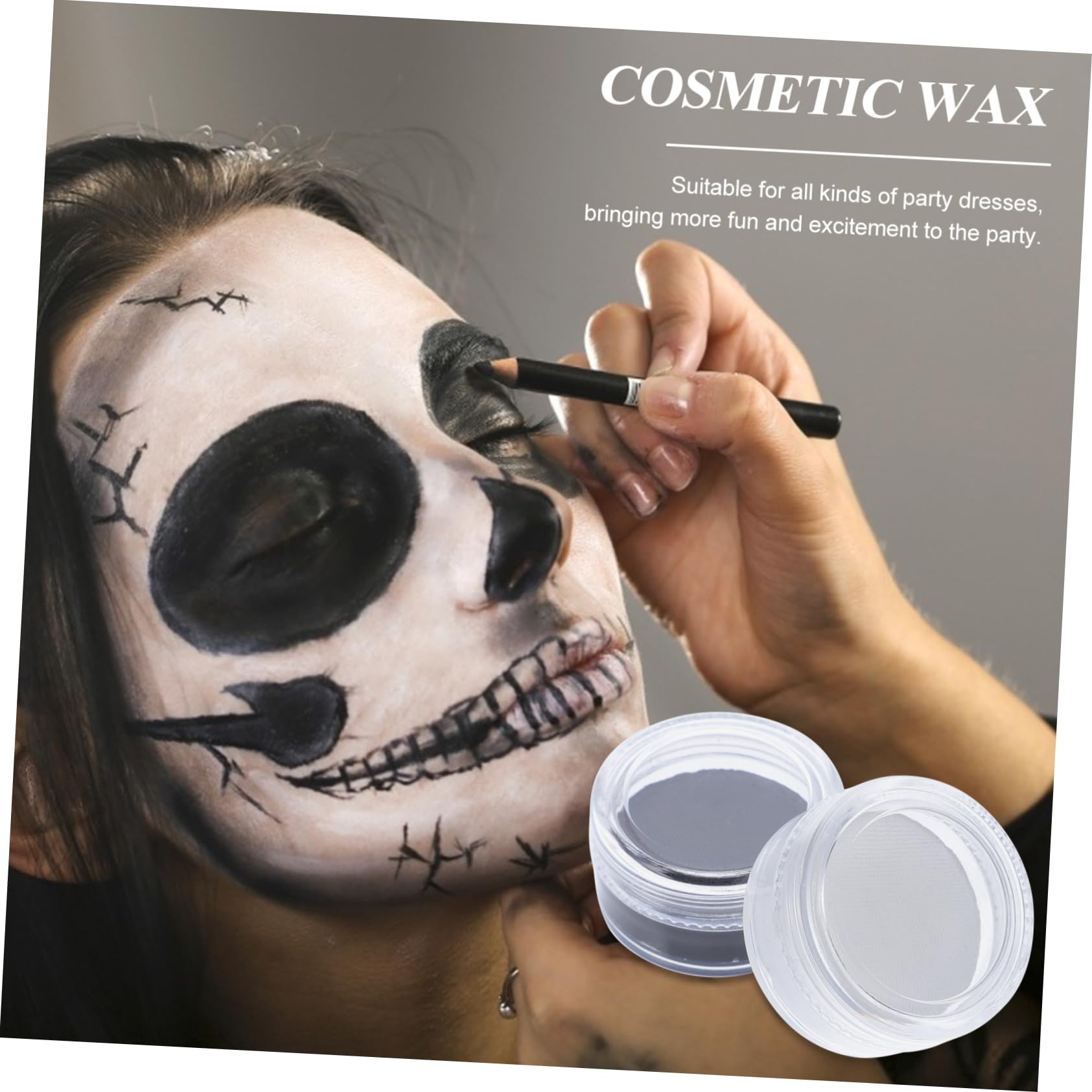 Beaupretty 8piezas Maquillaje Facial De Efectos Especiales Pintura Corporal y Cosméticos Para Cosplay y Halloween Cera Para Maquillaje Negro y Resistente Al Agua y Fácil De Limpiar
