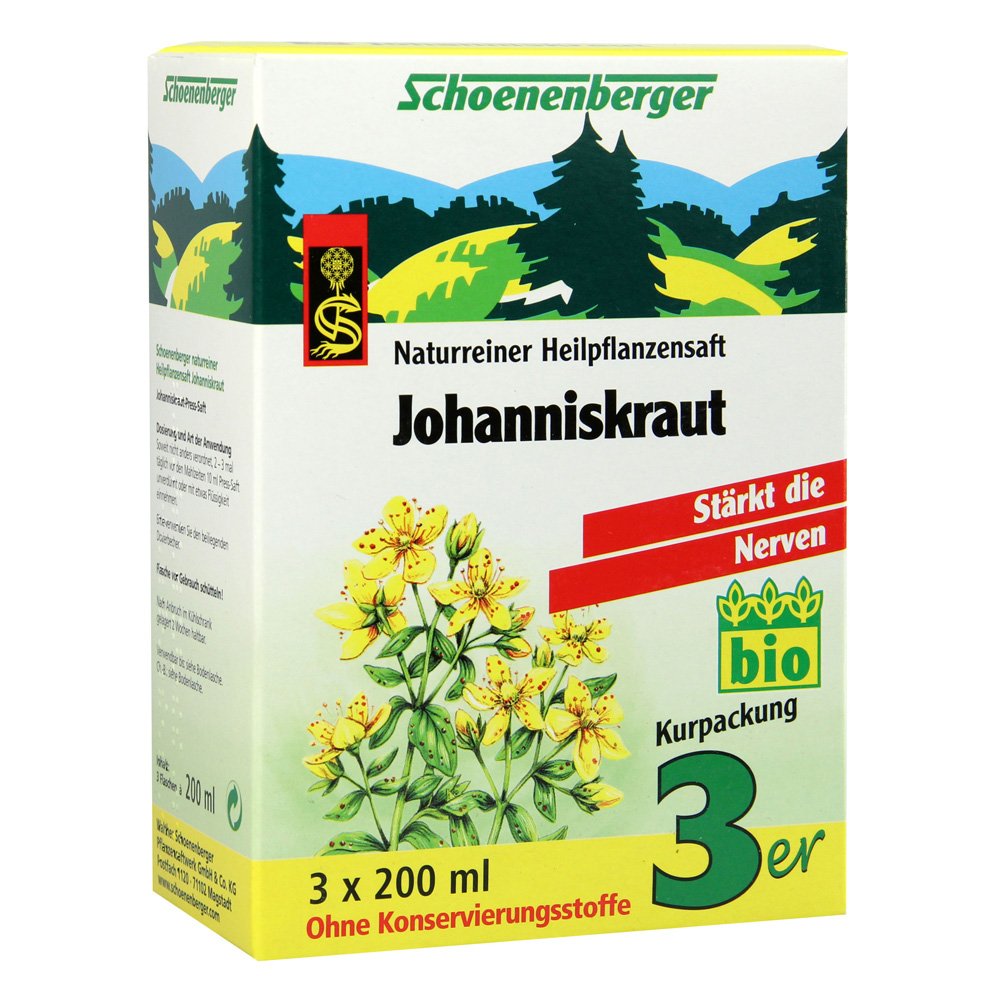Schoenenberger Johanniskraut naturreiner Heilpflanzensaft, 3x200 ml Solution