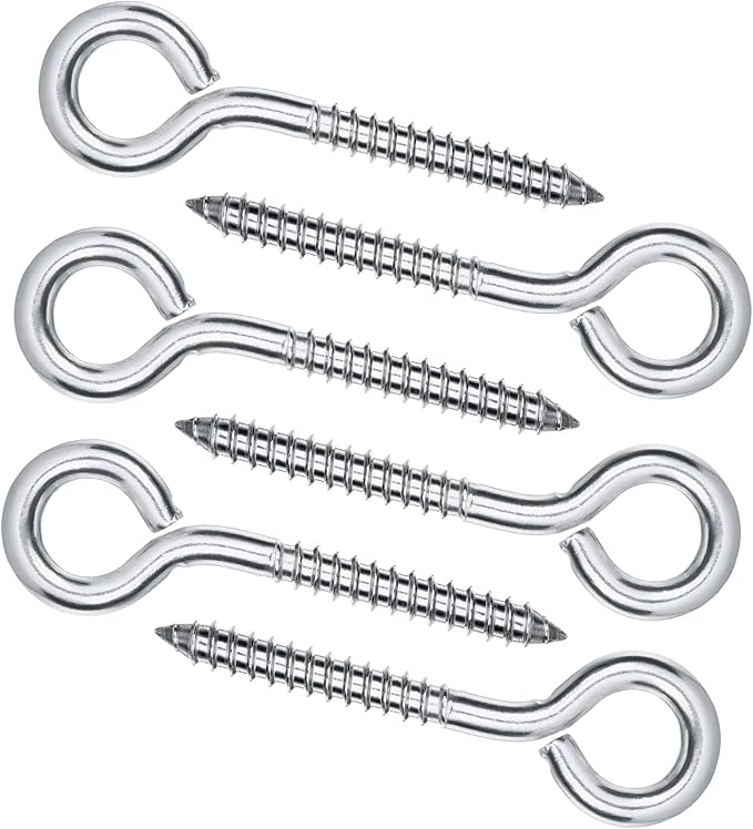 304 Stainless Steel Screw Eyes,Heavy Duty Screw Eyes Hooks,12 Pack