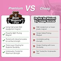 Vista 5 de Potente imán de pesca de neodimio de doble cara de 2000 libras – 3.70" Imán superior para pesca con fijador de roscas