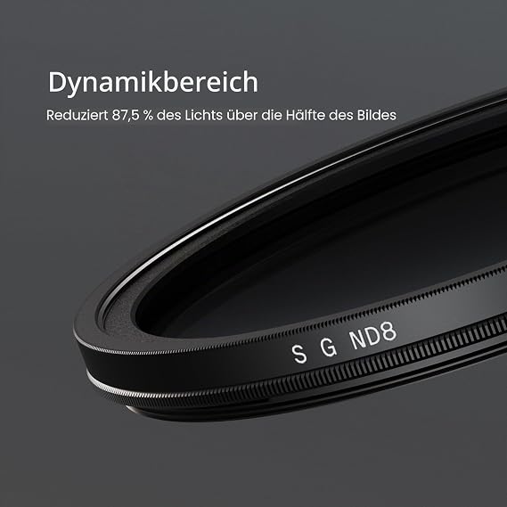 Urth 67 mm Grauverlaufsfilter Soft ND8 GND Filter (Plus)