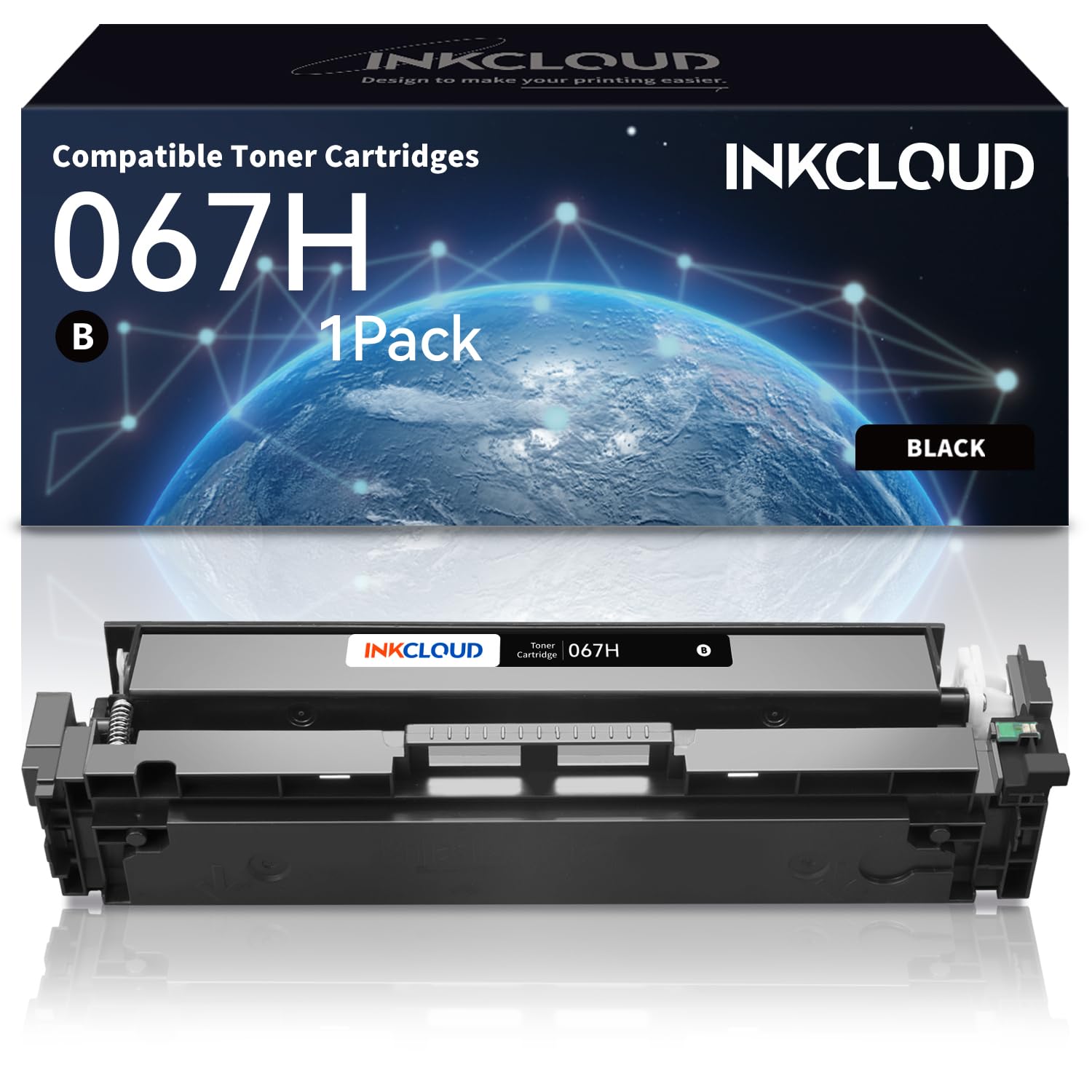 INKCLOUD067H 067 Black Toner Cartridge 1-Pack with Chip Compatible Canon 067H CRG-067H Toner Work with Canon imageCLASS MF656Cdw MF653Cdw MF654Cdw LBP632Cdw LBP633Cdw Printer, CRG067H Ink, Black