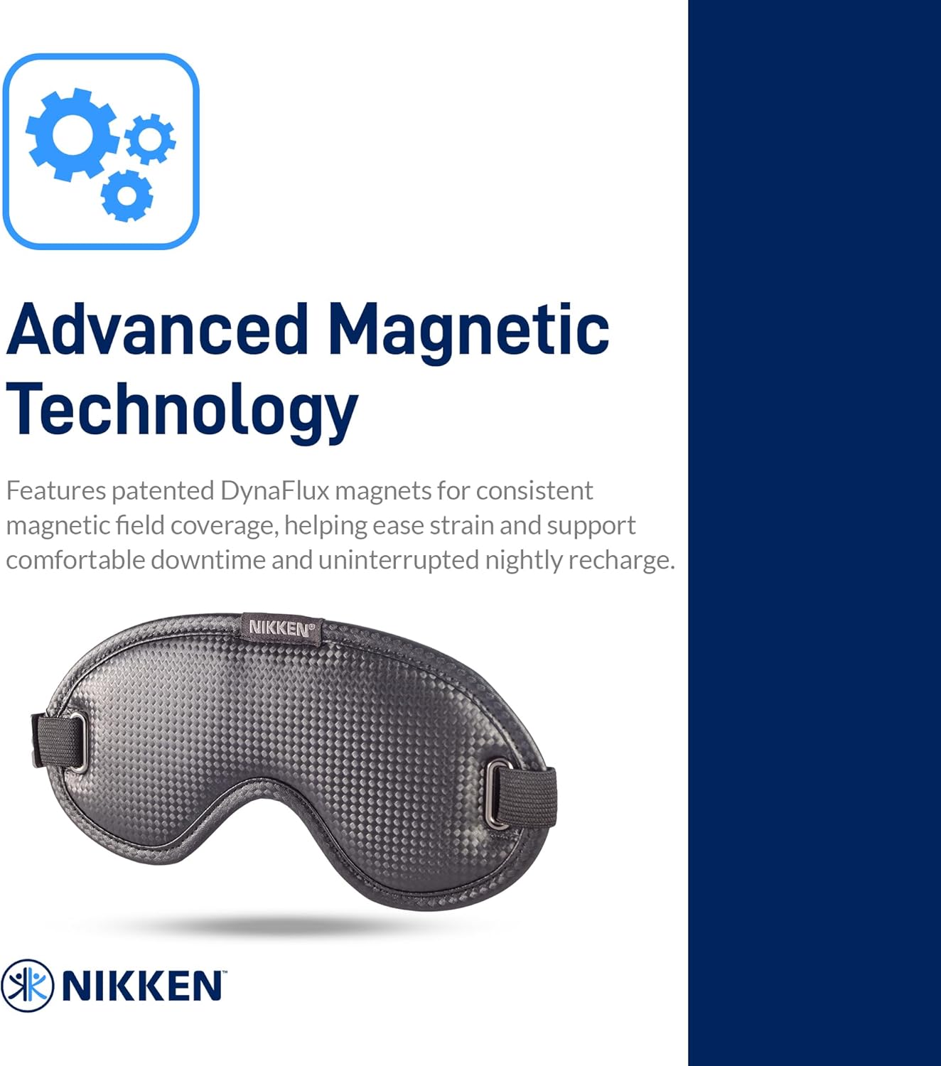 Nikken - Kenko PowerSleep Mask - Magnetic Eye Mask with DynaFlux Tech, Tourmaline Fibers, Blocks Light, Eases Strain for Deeper Rejuvenation