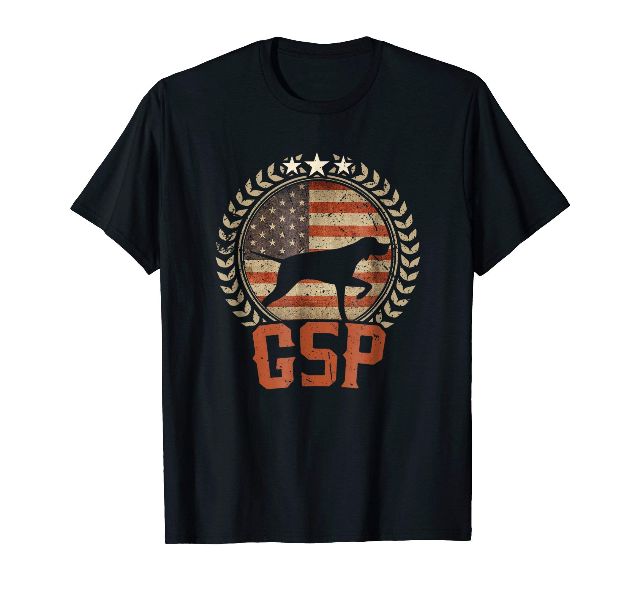 German Shorthaired Pointer American Flag Shirt GSP Patriotic T-ShirtOEKO-TEX STANDARD 100