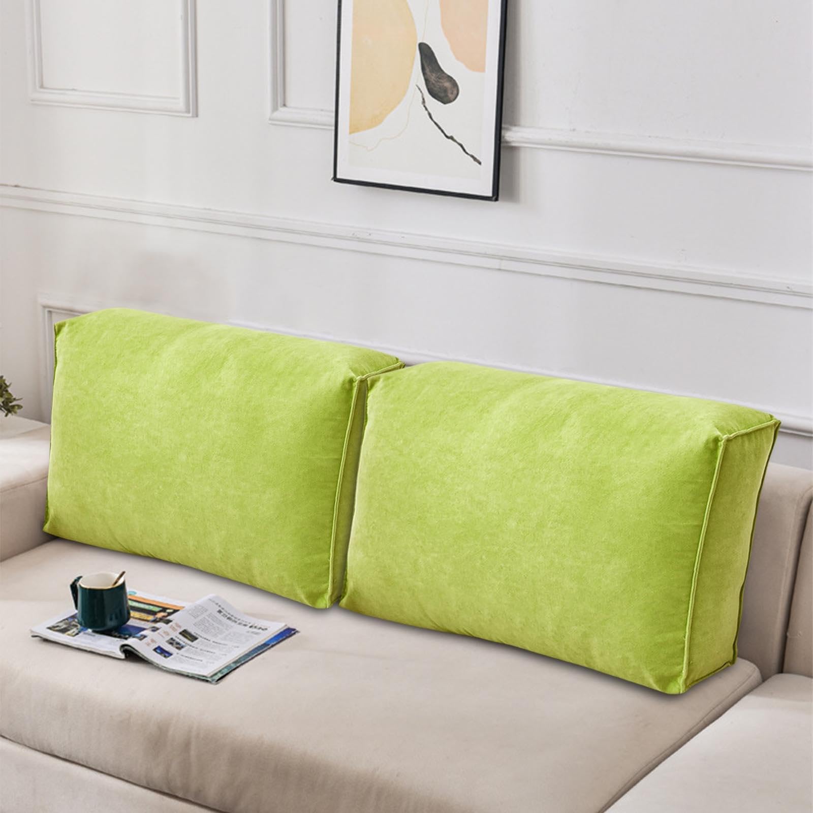 Coussin De Dossier Ergonomique Pour Lit Ou Canapé - 180x50cm, Coton/lin, Avec Attaches - Pour Lecture, Télé, Confort Lombaire