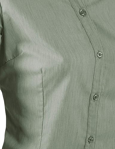 Miniatura 6 de Doublju - Camiseta básica de manga 34 con cuello de botón para mujer