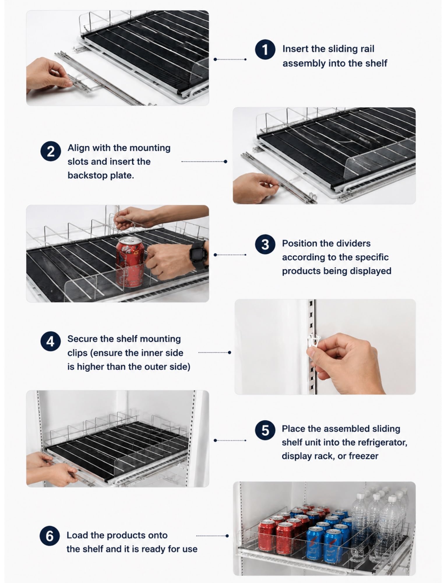 Organizer per bevande e distributore automatico di lattine, rack a scorrimento frontale per bottiglie da 12-479 ml, portaoggetti regolabile per frigorifero o armadio