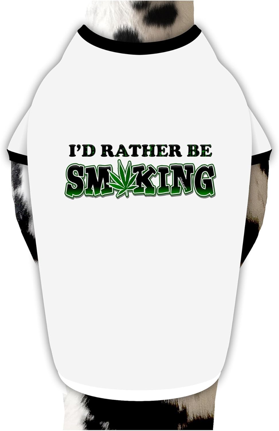 TOOLOUD I'd Rather Be Smoking Dog Shirt White with Black XL