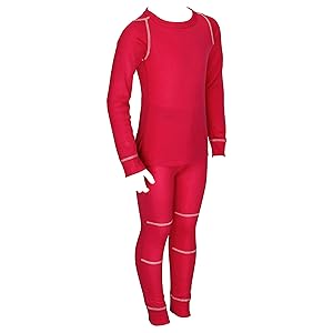 icefeld® Ademend thermo-ondergoedset voor kinderen, warm ondergoed met lange mouwen en lange onderbroek (Öko-Tex100)