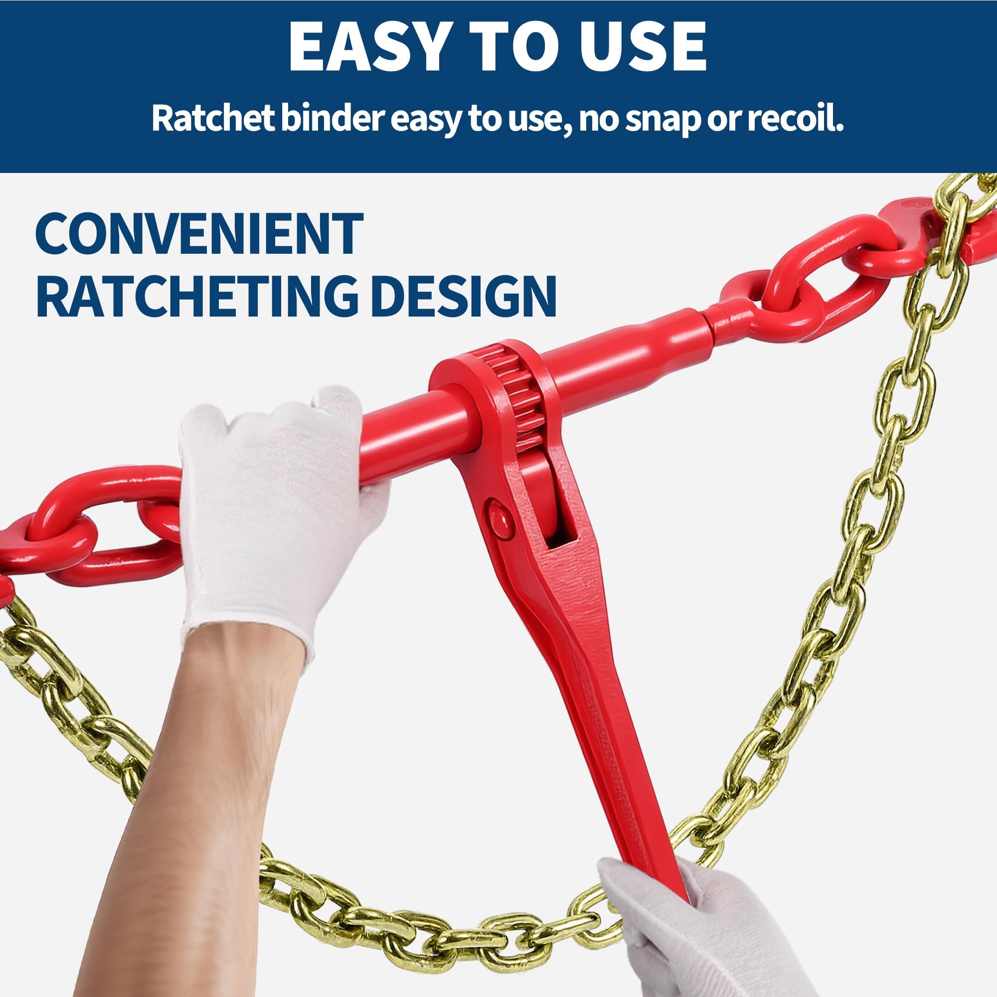 4er-Pack Ratschengurte 3/8"-5/16" Für Ketten Der Güteklasse 70-80, Sichere Ladungssicherung Mit G70-Haken Und Verstellbarer Länge (25"-32"), Robust Für Verzurren, Transportieren Und Abschleppen