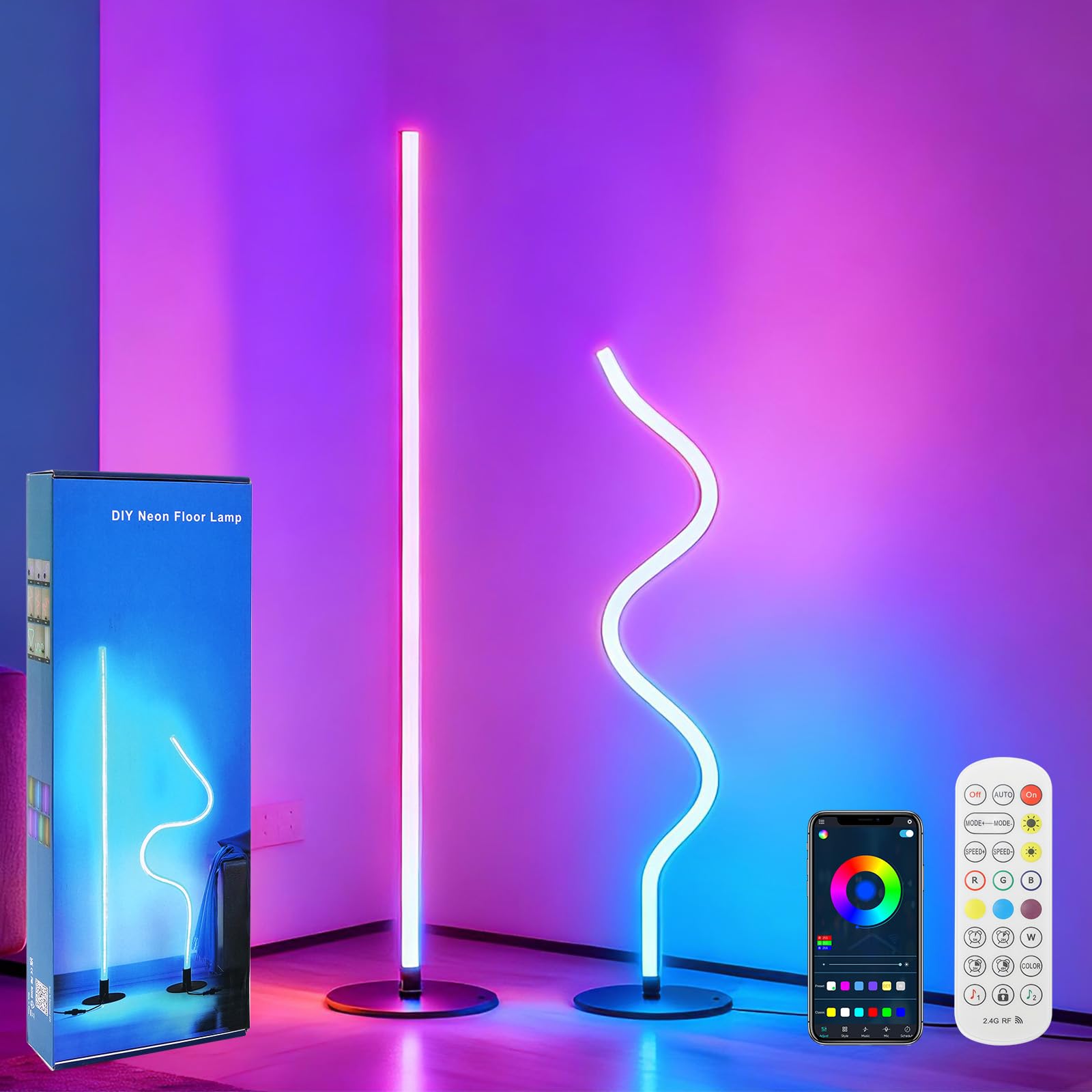 VnioLife RGBIC LED Stehlampe Wohnzimmer Dimmbar, 16 Millione