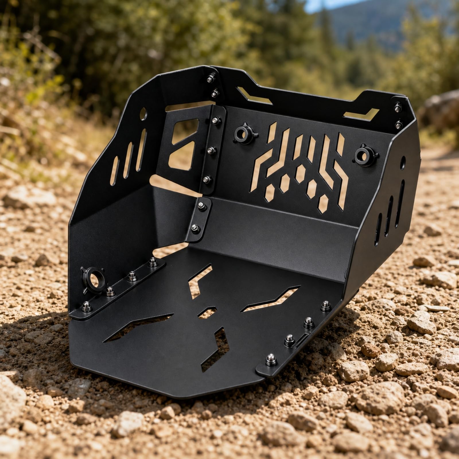 Motorcycle Engine Guard Piastra Paramotore Protezione Motore Scudo Sottoscocca Paraschizzi in Lega di Alluminio per Componenti Inferiori con Fori, Argento