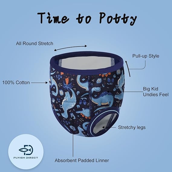 FLYISH DIRECT Potty Training Pants Cotton, Reusable Toilet Training Pants