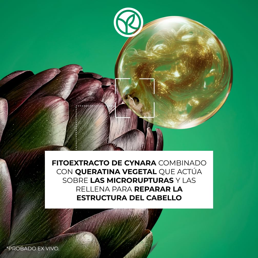 Yves Rocher Sérum Reestructurante para cabello dañado y quebradizo con Protección Térmica – Repara 2 años de daños en 1 uso – Protección hasta 230 °C – Con cynara y queratina vegetal – 100 ml
