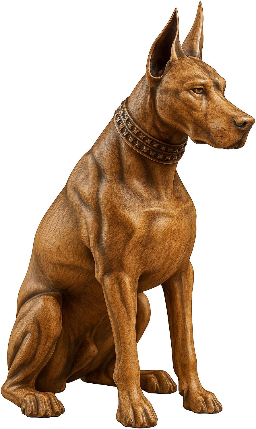 5.71" Wooden Doberman Figurine – Hand-Carved Dog Statue and Sculpture – Rustic Handmade Figurini for Home Decor – Unique Gift for Dog Lovers and Pet Owners – Decorative Wooden Animal Accent