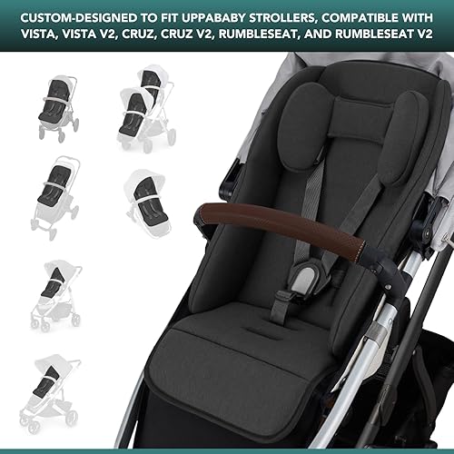 Vista 2 de Asiento de forro para bebés compatible con Uppababy Vista, Vista V2 Vista3, Cruz, Cruz V2, Cruz V3, RumbleSeat, V2, V3, inserto cómodo 2 en 1
