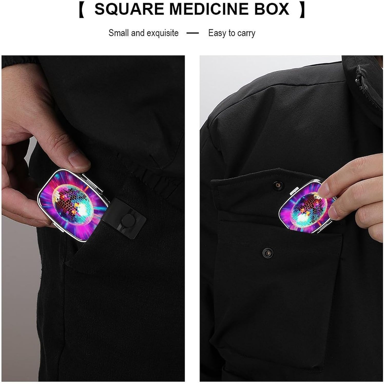 Space Disco Ball Travel Pill Organizer Pill Case image 5
