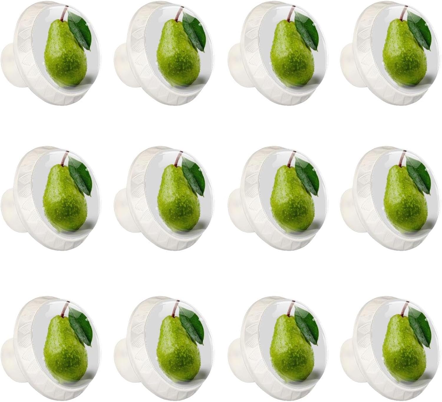 Black Fresh Pear (1) Decorative Cabinet Knobs, Crystal Glass Drawer Pulls with Screws for Kitchen Bathroom Dresser Cupboard Wardrobe
