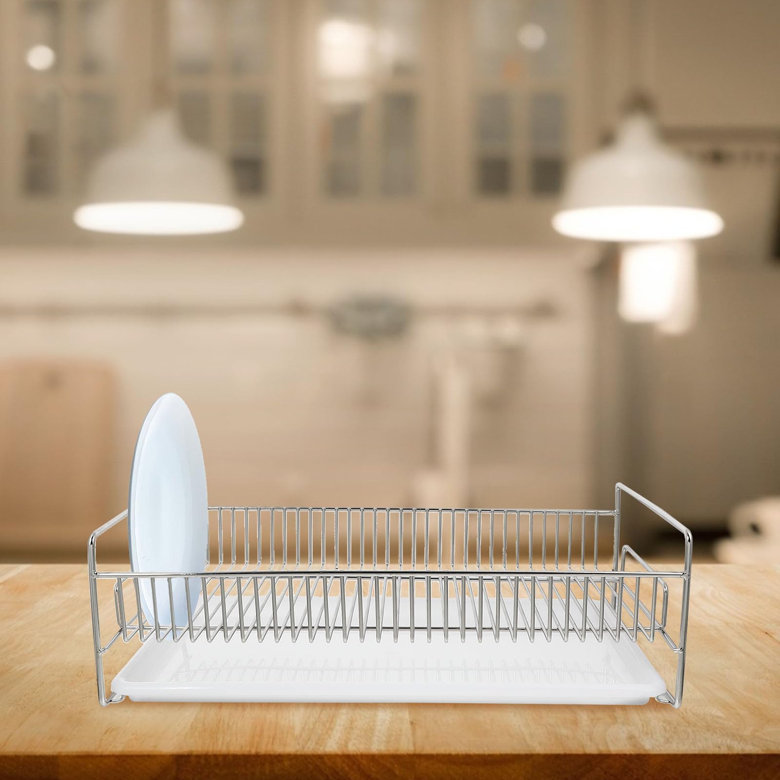 ibasenice Escurridor de Cocina de Acero Inoxidable Rejilla de Drenaje y Bandeja Recogegotas, Seguro Bordes Ásperos para Utensilios de Cocina