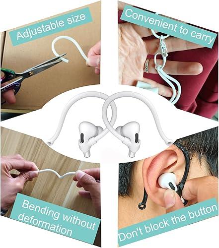 Miniatura 6 de 3 pares de ganchos para las orejas para AirPods 1 y 2 y Pro, puntas profesionales de silicona antideslizante compatibles con Apple Airpods 1 y 2 y