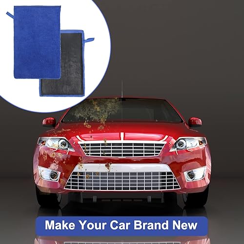 Miniatura 7 de Paquete de 2 manoplas de arcilla para detalles de automóvil, toalla de grado fino, guantes de lavado reutilizables para detalles y pulido del