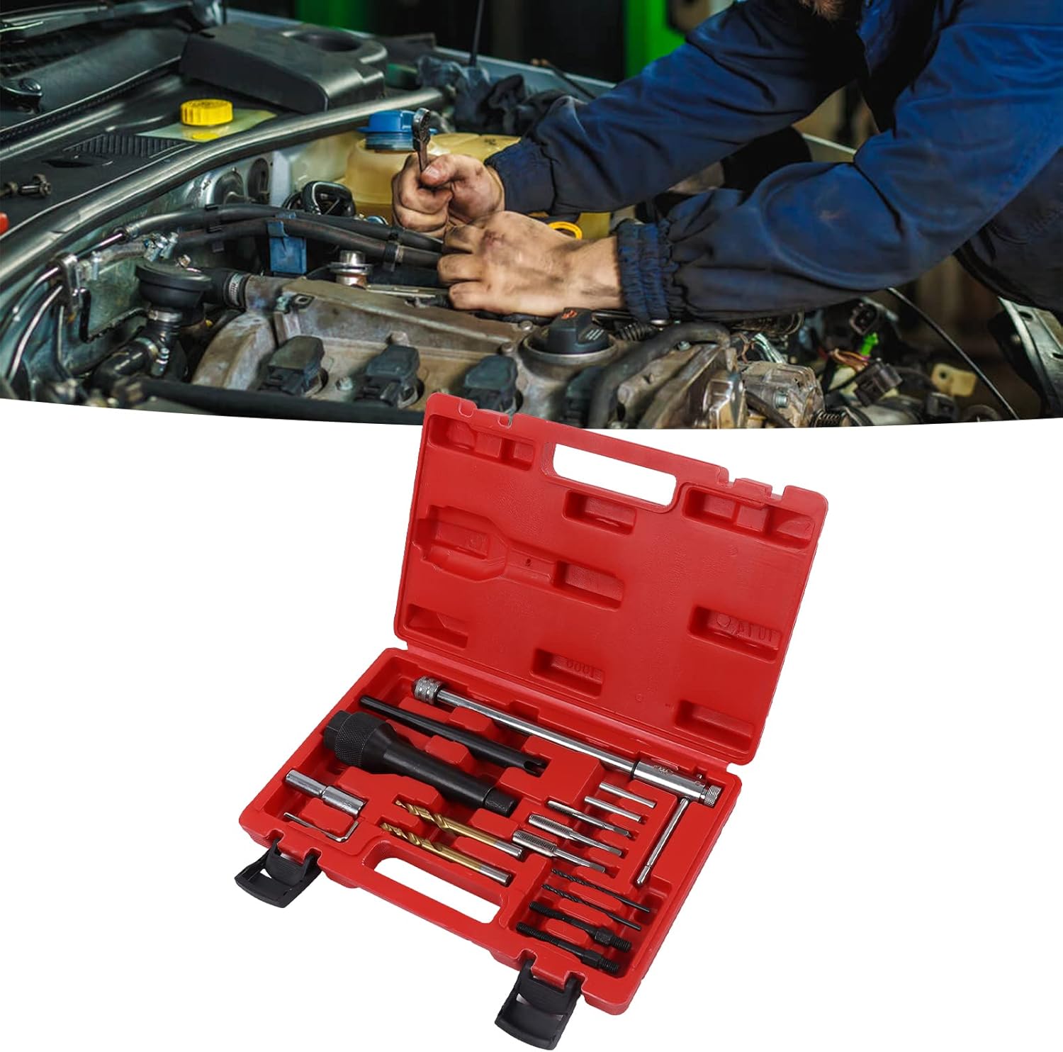 Glow Plug Removal Tool for Damaged 8mm 10mm Plugs, Extraction Kit Puller Bit Adapter