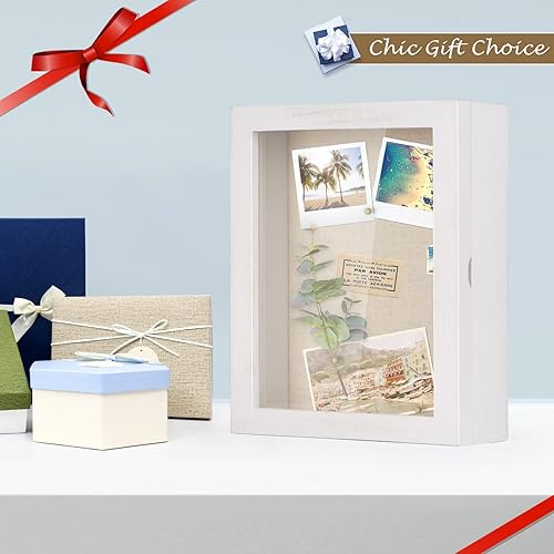 Miniatura 5 de Love-KANKEI - Caja expositora con marco y fondo de lino, para guardar recuerdos como medallas y fotos