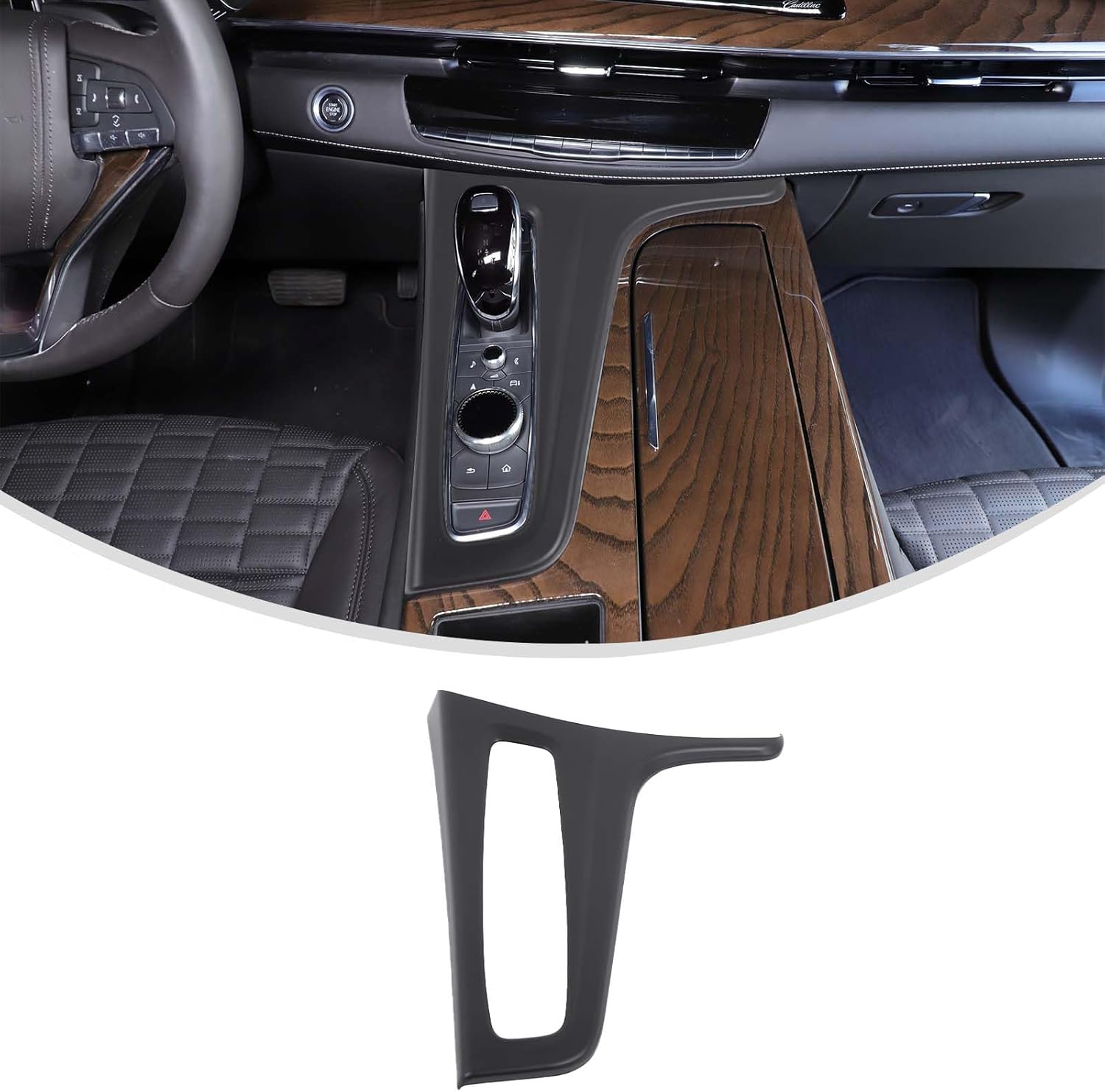 Gear Shift Panel Cover for Cadillac Escalade 2021-2024 2025 Accessories, ABS Material Car Center Consoles Gear Shifter Panel Protective Frame Trim (Carbon Fiber Pattern)