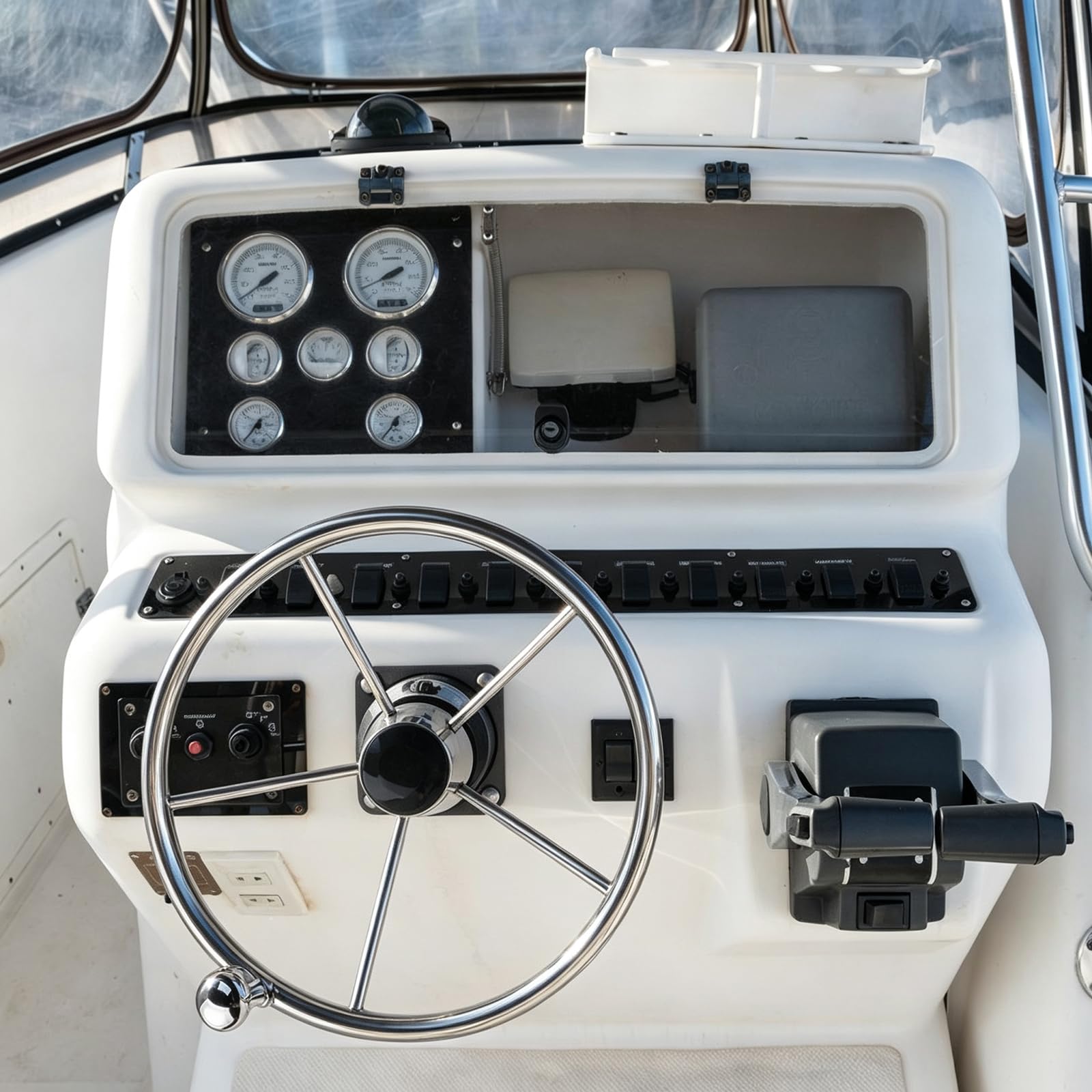 11-Zoll Marine Lenkrad mit, polierte Edelstahl Helm Hardware für Yacht Refit, Bootssteuerungs Upgrade, Hardware für den Einsatz in Fischereifahrzeugen