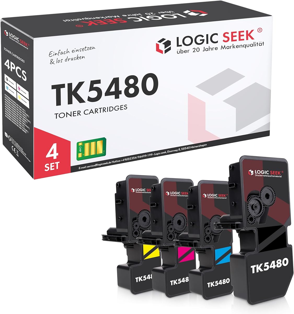 Logic-Seek TK5480 Toner kompatibel für Kyocera ECOSYS MA2101cwfx MA2101cfx PA2101cx PA2101cwx MA2101cfx Plus MA2101cwfx Plus PA2101cwx Plus PA2101cx Plus (4er Pack) 1 x Black-Cyan-Magenta-Yellow