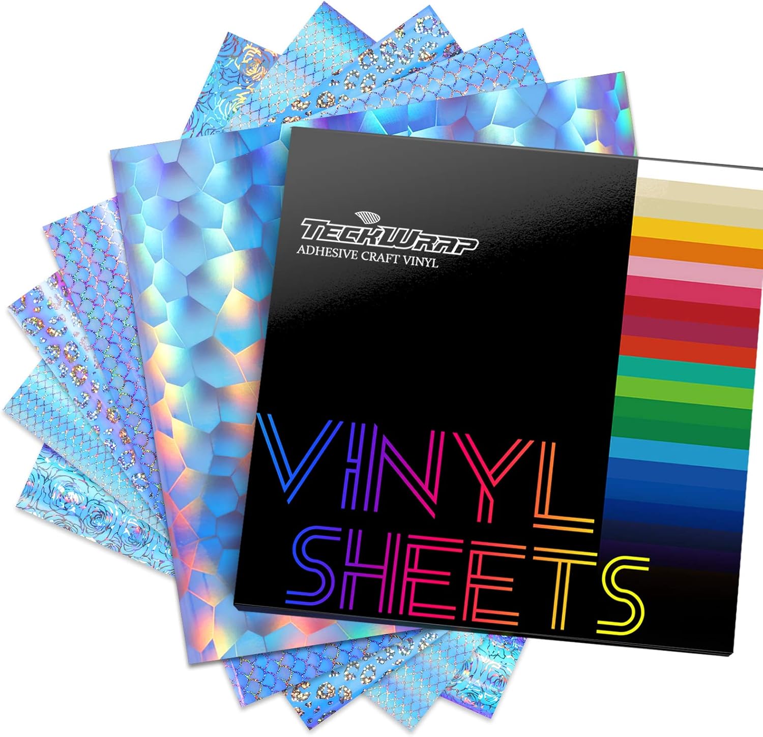 TECKWRAP Shimmer Vinyl Glitter Adhesive Sheets for Craft Cutter 12" x 12" 10 Sheets/Pack : Arts, Crafts & Sewing