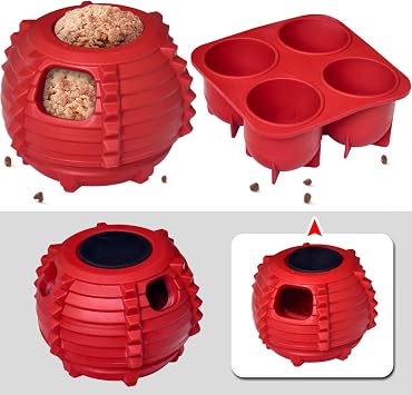XHX Long-Lasting Interactive Dog Toy to Keep Your Pup Distracted - Safe for Dogs - Low-Mess Design - Dog Toys for Small Dogs 10-25 lbsRed, Small