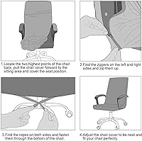Vista 2 de Fundas elásticas para silla de oficina con cremallera duradera, funda elástica para silla de computadora o escritorio con estampado, funda universal
