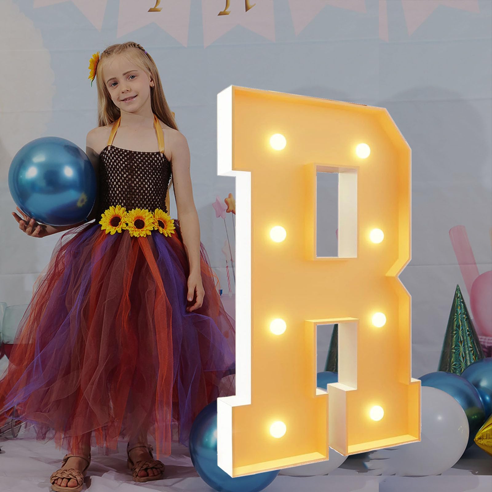 Números iluminados de 70 cm de Alto, Letras R, decoración de cumpleaños, Marco precortado, Kit de cartón de Espuma, Letras de Mosaico Grandes para decoración de Bodas, Baby Showers